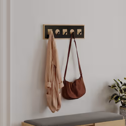 Woody Fashion 855DTE5122 appendiabiti Montabile a parete 5 gancio(i) Nero, Legno - Vista aggiuntiva 5