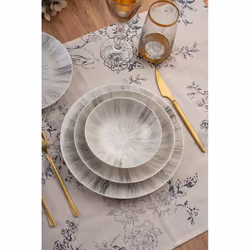 Hermia 387GRP1371 servizio da tavola 24 pz Porcellana Grigio