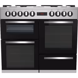 Beko PF335325DX, Cucina, Nero, Acciaio inox, Manopola, Acciaio inox, Gas, 7 Fornello(i)