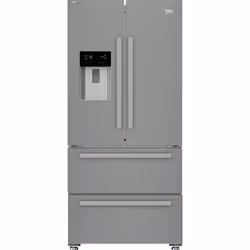 Beko GNE60542DXPN, Libera installazione, Porta americana, Acciaio inox, Door in door, Touch, LCD