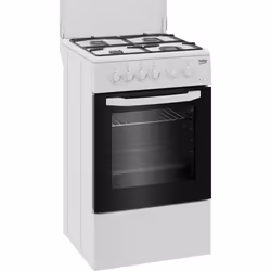 Beko Cucina CSS42014FW, (LxDxA) 50x50x85, Bianca, Forno elettrico statico, piano cottura a gas 4 zone, Coperchio in metallo