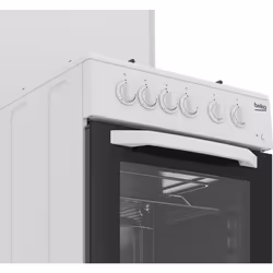 Beko Cucina CSS42014FW, (LxDxA) 50x50x85, Bianca, Forno elettrico statico, piano cottura a gas 4 zone, Coperchio in metallo