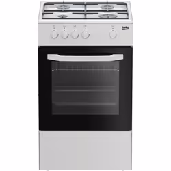 Beko Cucina CSG42001FW, (LxDxA) 50x50x85, Bianca, Forno a gas, piano cottura a gas 4 zone, Coperchio in metallo. Tipo di prod ...