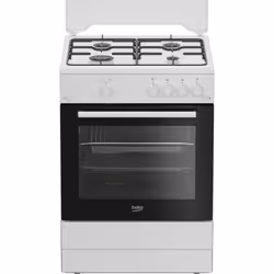 Beko Forno a Gas,coperchio in metallo, ventilazione tangenziale, Classe A, Bianco, Cucina, Bianco, Manopola, Bianco, Frontale ...