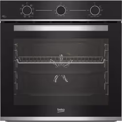 Beko b100 BBIMA13100X Forno multifunzione tre manopole con Air Fry in cristallo nero e inox, Media, Forno elettrico, 72 L, 26 ...