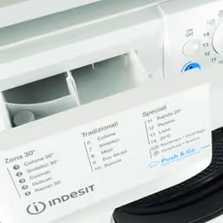 Indesit BWSA 7126X WV IT, 7kg, classe A, Bianco, Inverter, 1200 giri, Display LED, vapore, porta bianca - Vista aggiuntiva 7