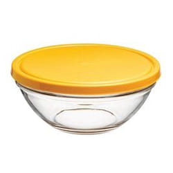 Pasabahce 53583 Insalatiera 2,5 L Rotondo Vetro Trasparente, Giallo 1 pz