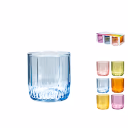 Pasabahce Confezione 6 bicchieri Leia in vetro colori assortiti cl 26., Colori assortiti, Vetro, 6 pz, 260 ml, Turchia