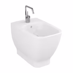 Bidet a pavimento della serie Shift realizzato in ceramica con finitura bianca. Il sanitario monoforo e dotato di troppopieno ...