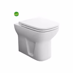 Vaso wc a pavimento con installazione filo muro e scarico a parete. Il sanitario realizzato in ceramica con finitura bianca,  ...