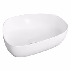 Lavabo da appoggio asimmetrico Pebble in ceramica bianco lucido by Vitra sanitari Il catino lavamani Vitra Outline Pebble in  ...