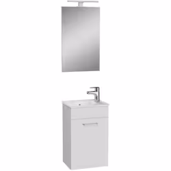 Caratteristiche Mobile 39x61x28 cm per bagno con specchio, lavabo e illuminazione LED, Bianco lucido, Vitra Mia (MIASET40B): ...