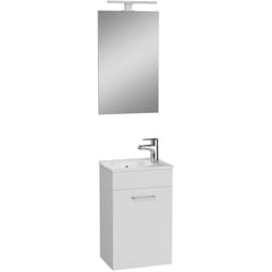 Vitra - Mia Mobile lavabo 39x61x28 cm per bagno con specchio, lavabo e illuminazione a led, Bianco lucido (MIASET40B)