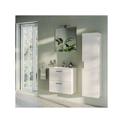 Mobile bagno sospeso con specchiera e lavabo integrato modello mia composizione completa 80cm - bianco lucido Vitra