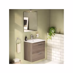 composizione da bagno sospesa. Perfetta per arredare il tuo bagno con eleganza, caratterizzata da forme sinuose e squadrate s ...