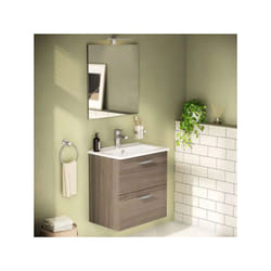 Mobile bagno sospeso con specchiera e lavabo integrato modello mia composizione completa 80cm - cordoba Vitra