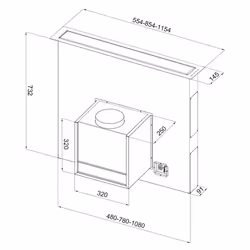 Silverline 3411 Aspirazione verso il basso Acciaio inox 719 m³/h