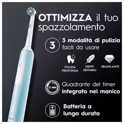 Oral-B Pro 1 Sensitive Clean Adulto Spazzolino rotante-oscillante Blu - Vista aggiuntiva 4