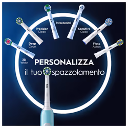 Oral-B Pro 1 Sensitive Clean Adulto Spazzolino rotante-oscillante Blu - Vista aggiuntiva 5