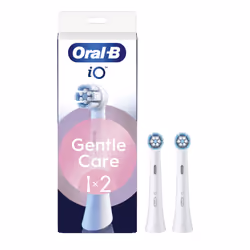 Oral-B Testine di Ricambio iO Series Gentle Care Bianche, Testine Rotonde Originali, per Gengive Sensibili, 2 Testine