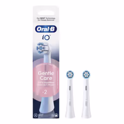 Oral-B Testine di Ricambio iO Series Gentle Care Bianche, Testine Rotonde Originali, per Gengive Sensibili, 2 Testine