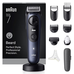 Braun BeardTrimmer 7 80789809 regolabarba CA/Batteria 40 2 cm Bagnato e secco Blu scuro
