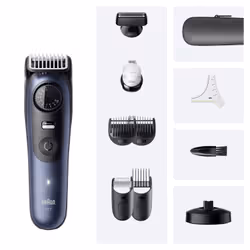 Braun BeardTrimmer 7 80789809 regolabarba CA/Batteria 40 2 cm Bagnato e secco Blu scuro - Vista aggiuntiva 2