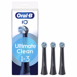 Oral-B Testine di Ricambio iO Series Ultimate Clean Black, testine rotonde di ricambio originali, con setole CrissCross per pulizia e rimozione della placca avanzate e in profondità, 3