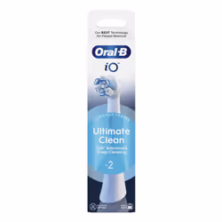 Oral-B Testine di Ricambio iO Series Ultimate Clean, testine rotonde di ricambio originali, con setole CrissCross per pulizia e rimozione della placca avanzate e in profondità, 2