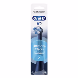Oral-B Testine di Ricambio iO Series Ultimate Clean Black, testine rotonde di ricambio originali, con setole CrissCross per pulizia e rimozione della placca avanzate e in profondità, 2