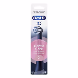 Oral-B Testine di Ricambio iO Series Gentle Care Nere, Testine Rotonde Originali, per Gengive Sensibili, 2 Testine