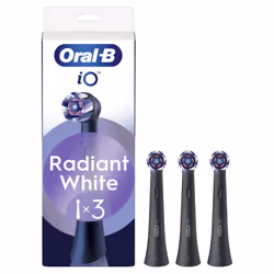 Oral-B Testine di Ricambio iO Series Radiant White Black, testine rotonde di ricambio originali, setole angolate per una rimo ...