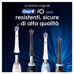 Oral-B Testine di Ricambio iO Series Radiant White Black, testine rotonde di ricambio originali, setole angolate per una rimozione più profonda della placca, con petali lucidanti per lo sbiancamento dei denti, 3 - Vista aggiuntiva 4
