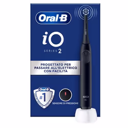Oral-B iO 2, Adulto, Spazzolino rotante, Cura quotidiana, Sensibile, Super sensitive, Nero, 2 min, Batteria
