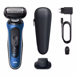 Braun 62-B1200s Rasoio Trimmer Nero, Blu - Vista aggiuntiva 3