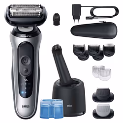 Braun Series 6 62-S7650cc Rasoio Trimmer Argento - Vista aggiuntiva 2