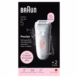 Braun Silk·épil 5, Wet & Dry Epilator, Lasting Smooth Skin, 5-011, Flamingo Pink - Vista aggiuntiva 3