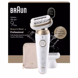 Braun Silk·épil 9 Flex 9-060 3D 40 pinzette Bianco, Oro