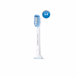 Philips Sonicare Sensitive S Sensitive HX6054/07 Testine standard per spazzolino sonico, 4 pz, Bianco, EasyClean, EasyClean, ...