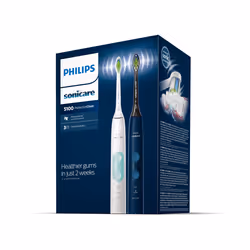 Philips Sonicare ProtectiveClean 5100 4500 series Spazzolini Elettrico Sonici, con custodia da viaggio, confezione da 1 Spazzolino Bianco e 1 Spazzolino Blu HX6851/34 - Vista aggiuntiva 5