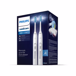 Philips ExpertClean 7300 Sonicare Spazzolini Elettrici Sonici con App, con custodia da viaggio, confezione da 2 Spazzolini Bianchi HX9611/19 - Vista aggiuntiva 6