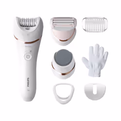 Philips 8000 series Epilator Series 8000 BRE730/10 Epilatore Wet & Dry, Rosa, Bianco, Epilazione, Rasatura, Rullo lisciante p ...