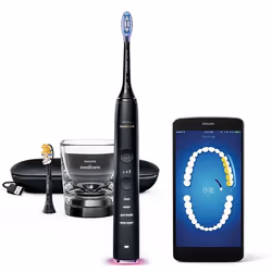 Philips DiamondClean Smart 9400 Sonicare Spazzolino Elettrico Sonico Nero con App, con custodia da viaggio HX9917/89, Adulto, ...