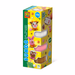SES Creative 00811, Pasta modellabile, Marrone, Arancione, Rosa, Bianco, Bambino, 6 pz, Ciotola in plastica, Bambino/Bambina