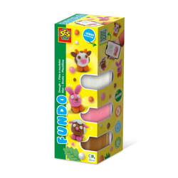 SES Creative 00811 composto per ceramica e modellazione Pasta modellabile 310 g Marrone, Arancione, Rosa, Bianco 4 pz