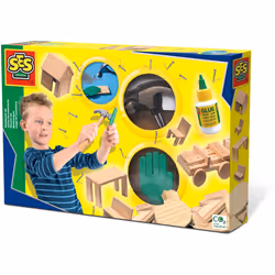 SES Creative Set di falegnameria per bambini, Set da costruzione, 5 anno/i, Legno, 1 pz, 660 g