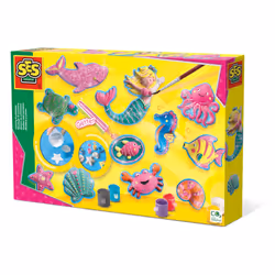 SES Creative Modellare e dipingere figure dell'oceano, Kit per la pittura e la fusione per bambini, 5 anno/i, Multicolore, 11 ...