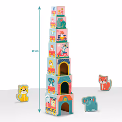 SES Creative Tiny Talents Torre di blocchi impilabili con figure di animali - Vista aggiuntiva 5