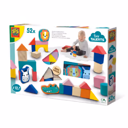 SES Creative Tiny Talents Mattoncini in legno, 1 anno/i, 52 pz, Legno