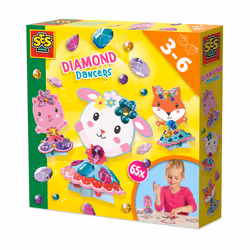 SES Creative Giant gems diamond painting - Diamond dancers, Kit di pittura diamantata per bambini, 3 anno/i, Multicolore